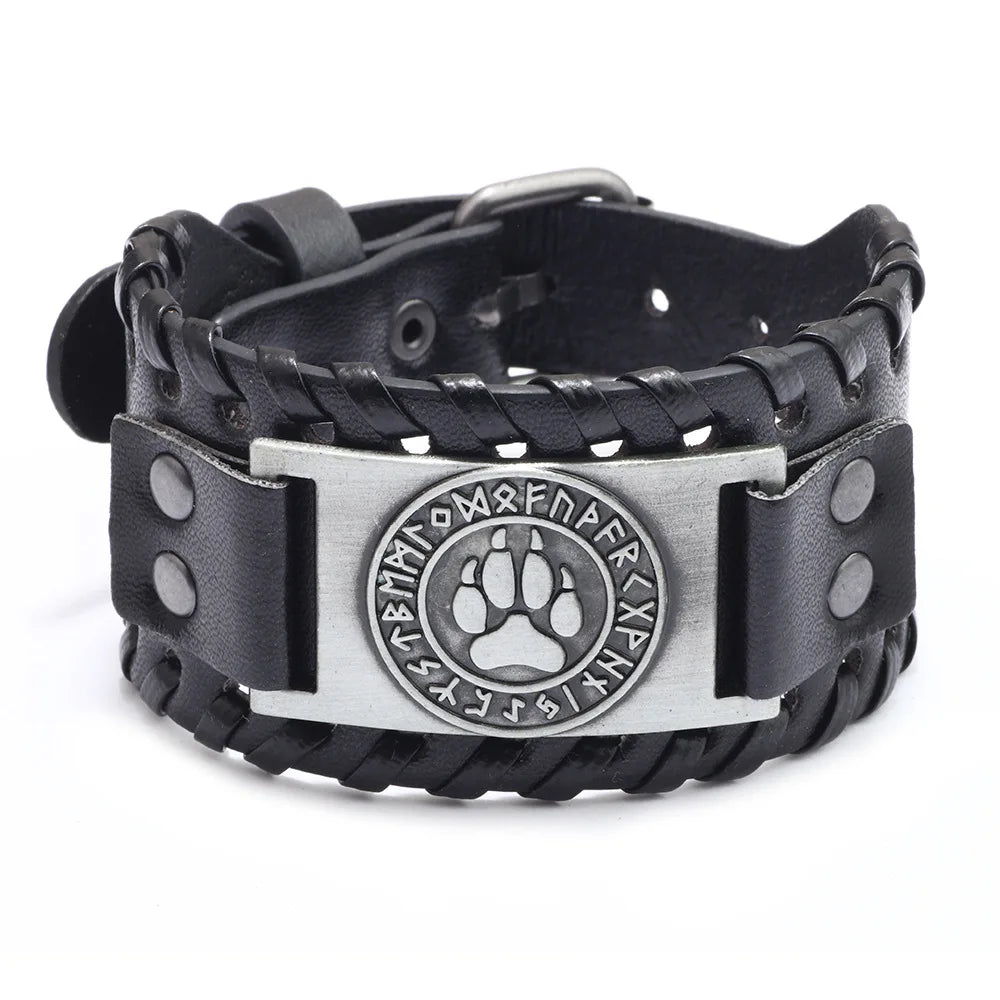 Totem Leather Compass Bracelet for Men