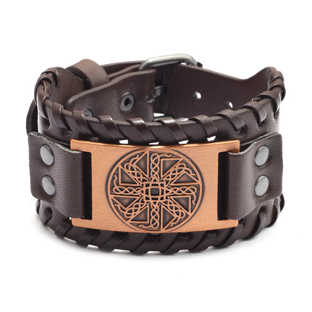 Totem Leather Compass Bracelet for Men