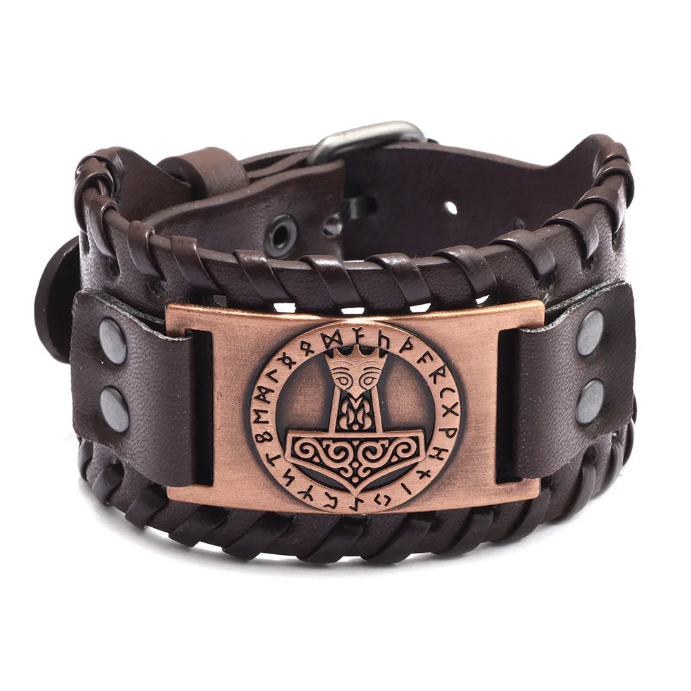 Totem Leather Compass Bracelet for Men