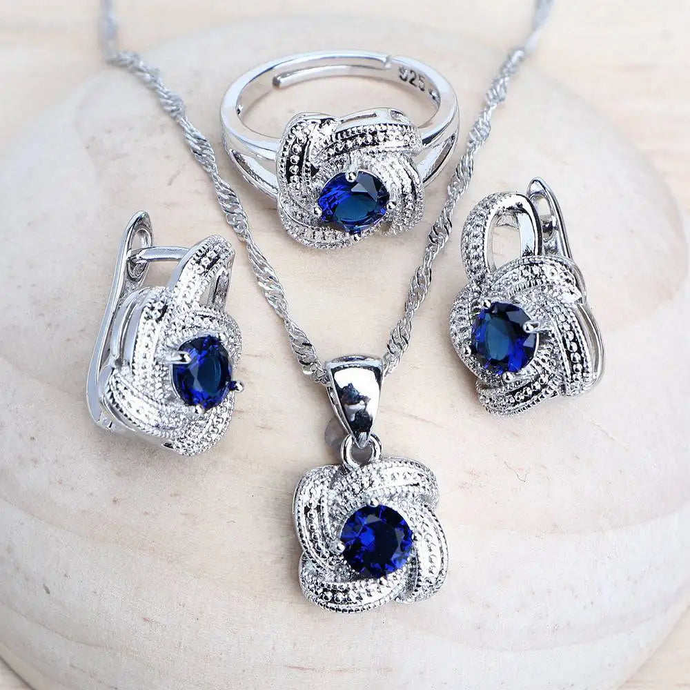 Blue Zirconia Bridal Set