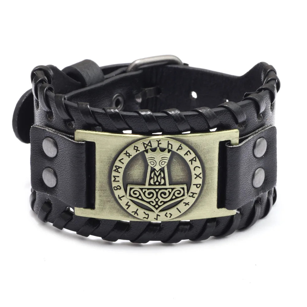 Totem Leather Compass Bracelet for Men