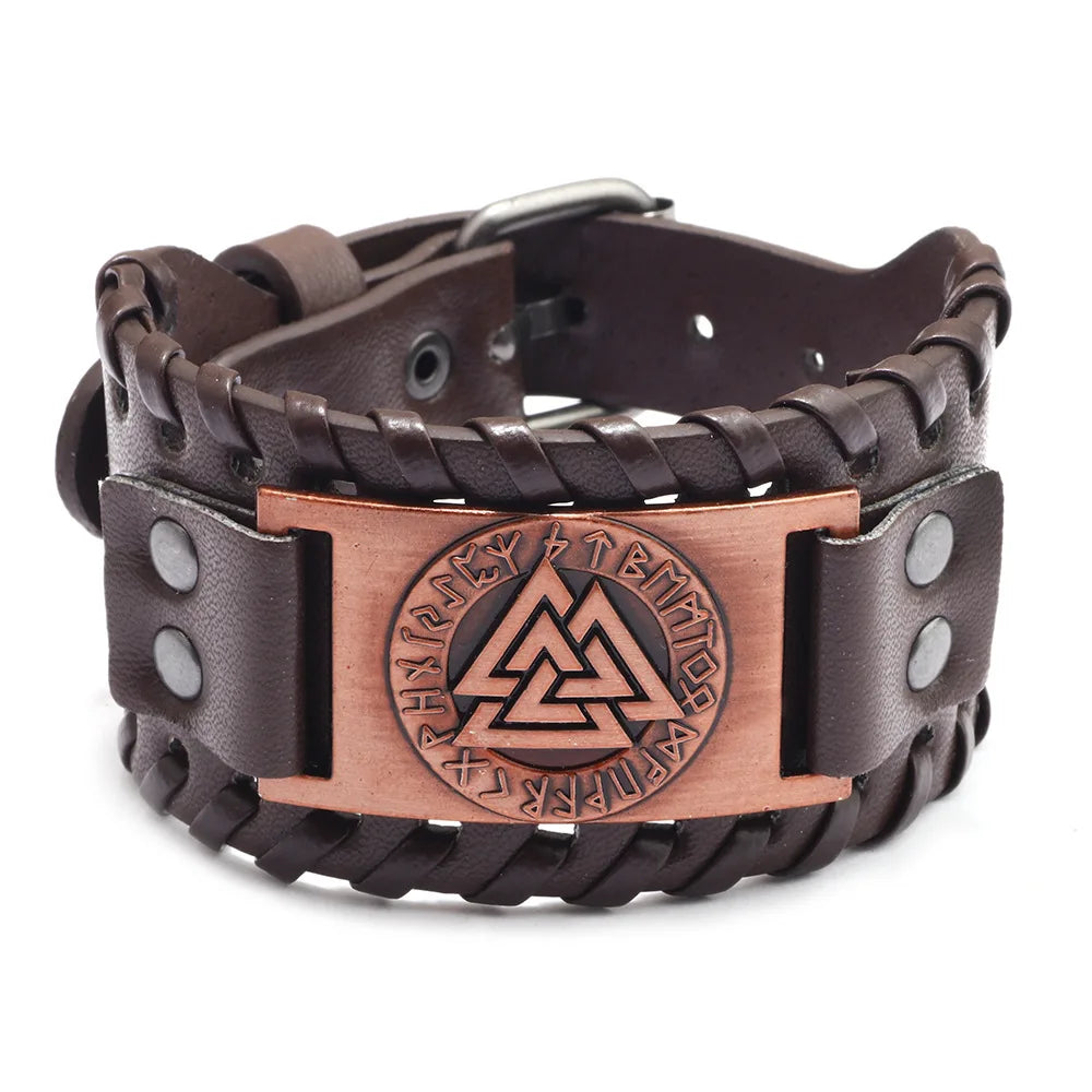 Totem Leather Compass Bracelet for Men