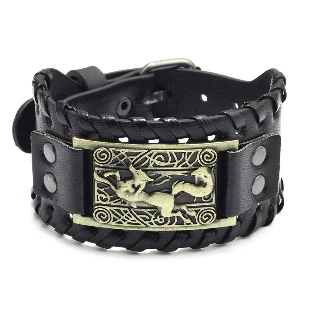 Totem Leather Compass Bracelet for Men