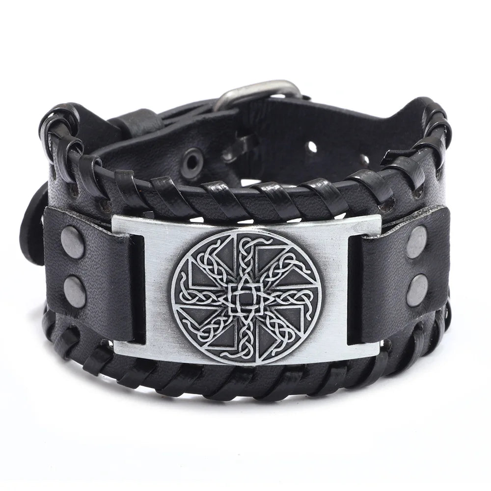 Totem Leather Compass Bracelet for Men