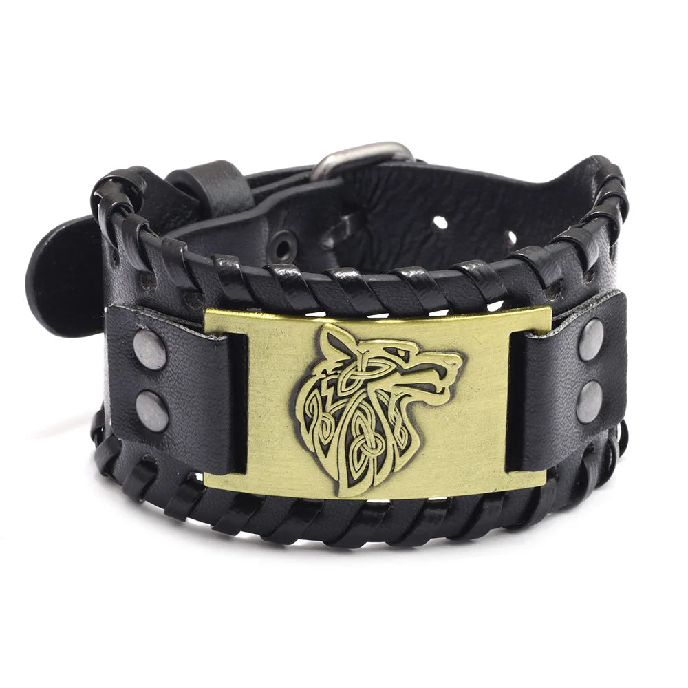 Totem Leather Compass Bracelet for Men