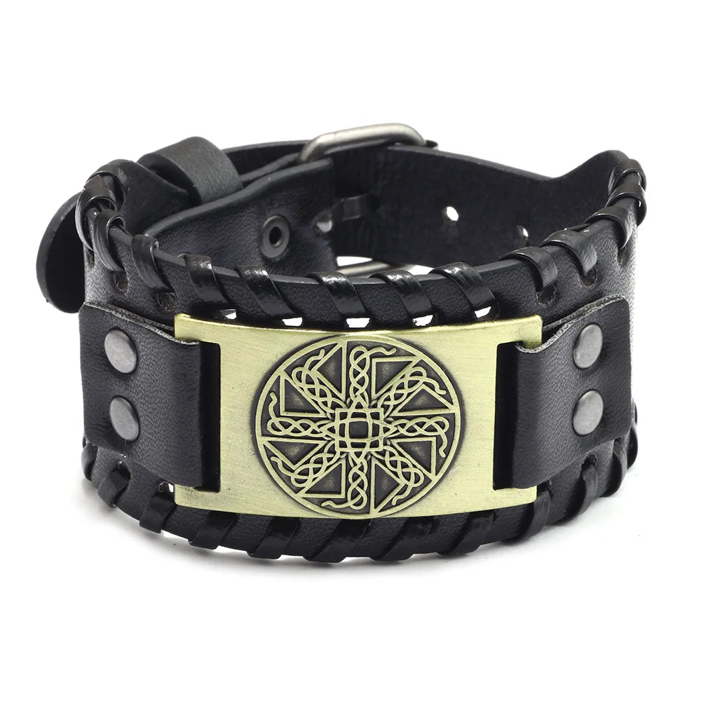 Totem Leather Compass Bracelet for Men