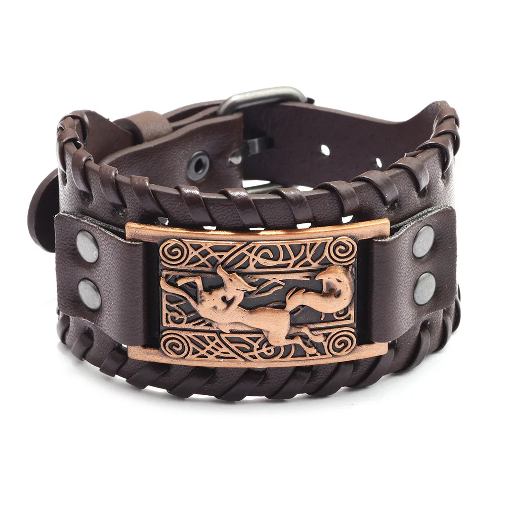 Totem Leather Compass Bracelet for Men