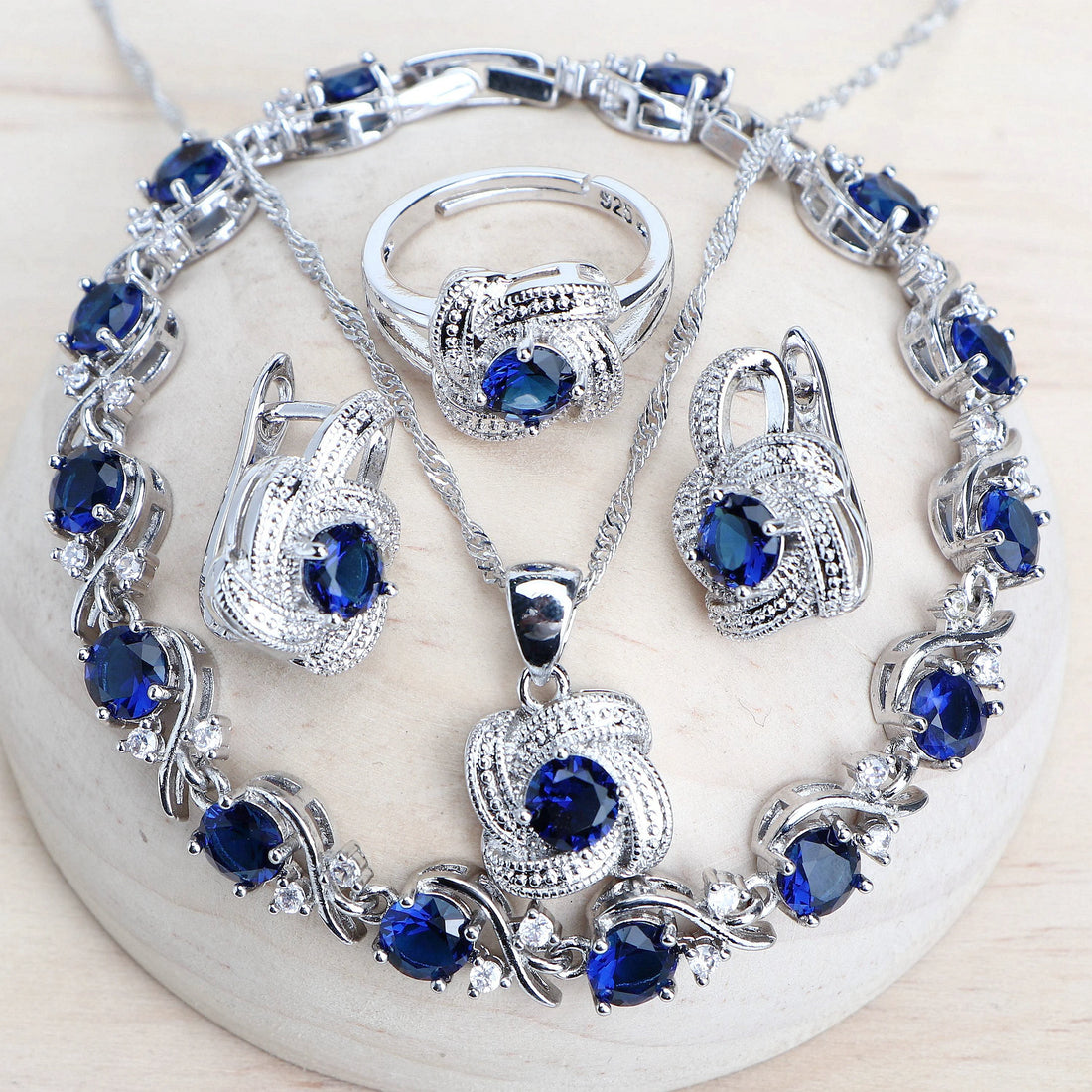 Blue Zirconia Bridal Set