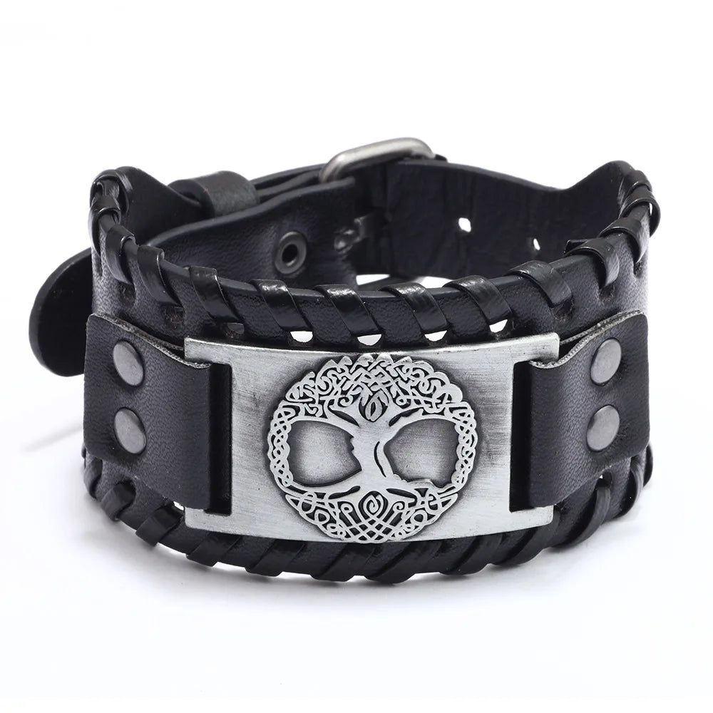 Totem Leather Compass Bracelet for Men