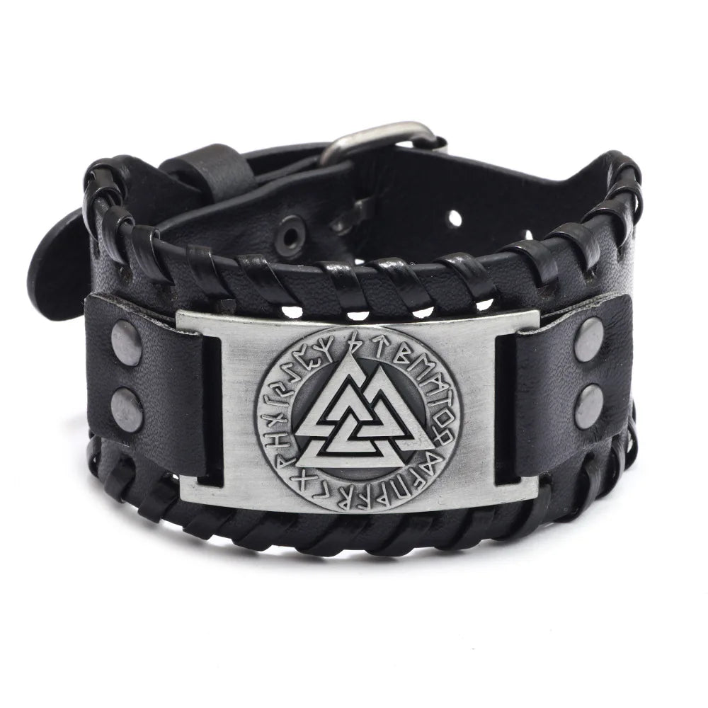 Totem Leather Compass Bracelet for Men