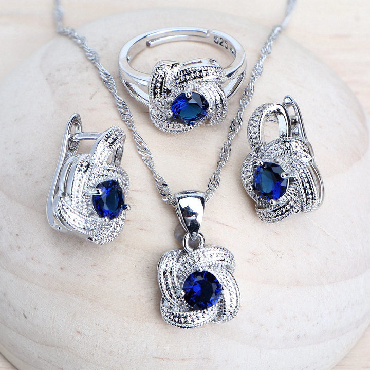 Blue Zirconia Bridal Set