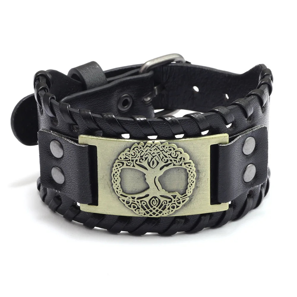 Totem Leather Compass Bracelet for Men