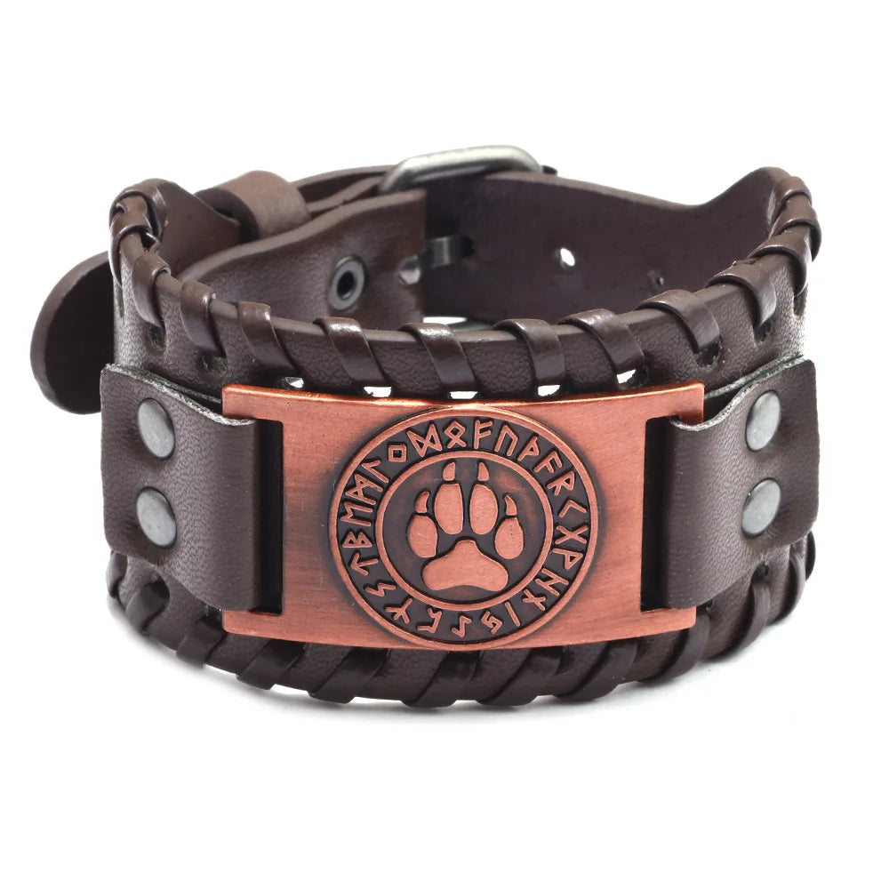 Totem Leather Compass Bracelet for Men