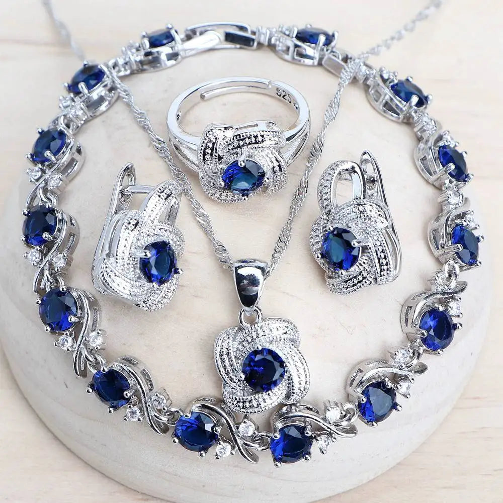 Blue Zirconia Bridal Set