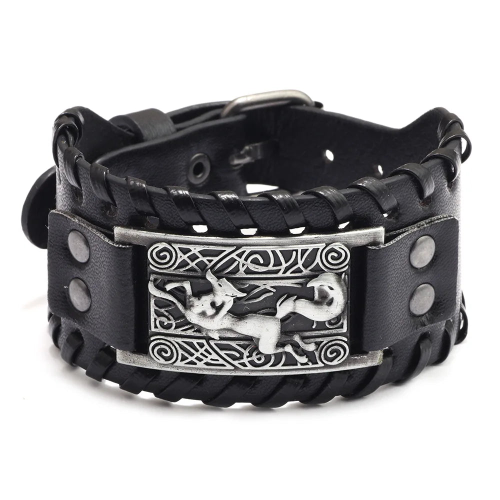 Totem Leather Compass Bracelet for Men