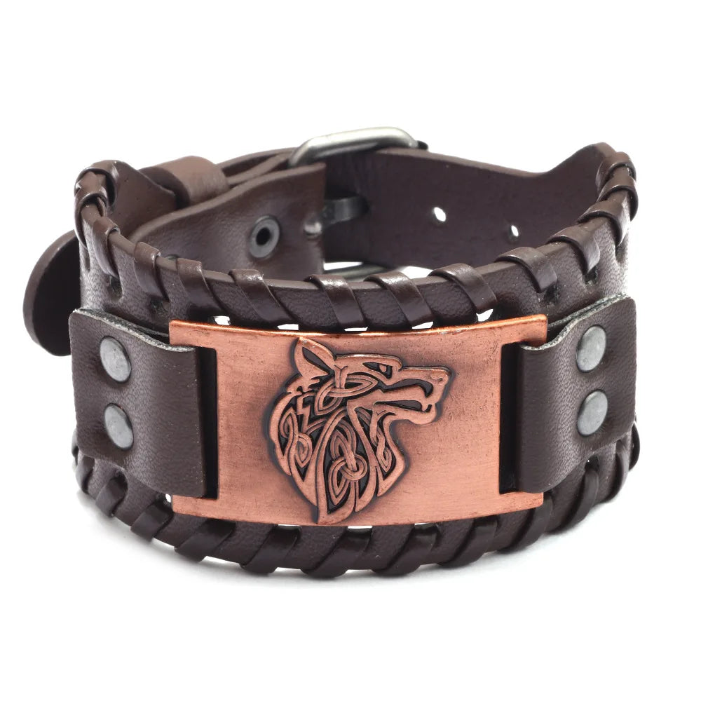 Totem Leather Compass Bracelet for Men