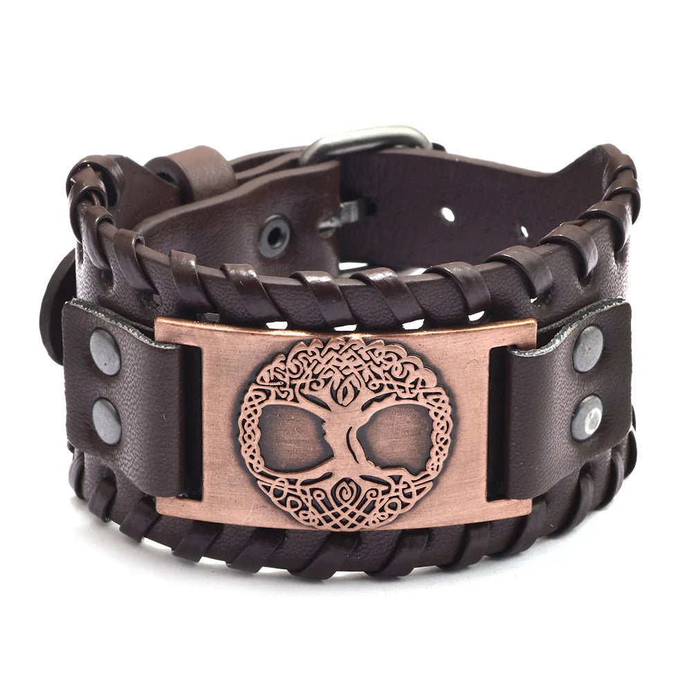 Totem Leather Compass Bracelet for Men