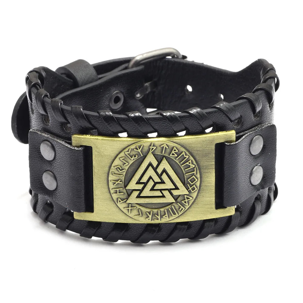 Totem Leather Compass Bracelet for Men