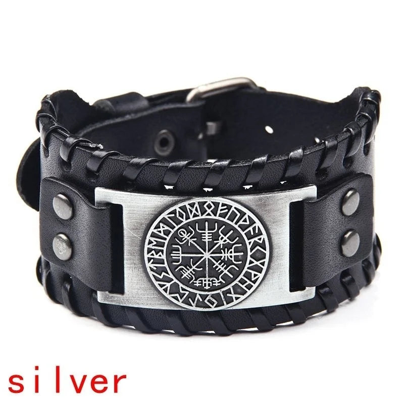 Totem Leather Compass Bracelet for Men