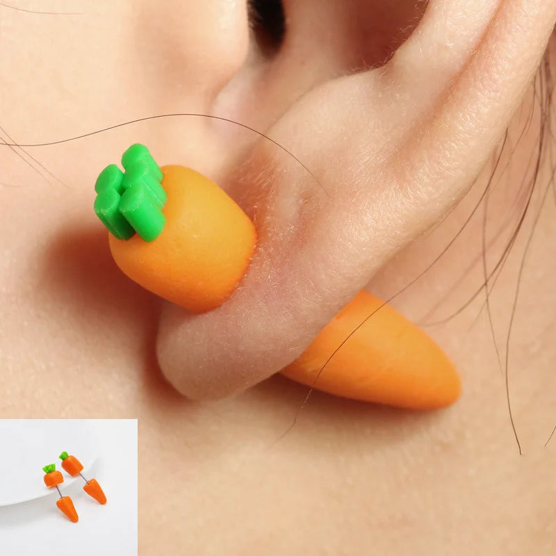 3D Cat Clay Stud Earrings