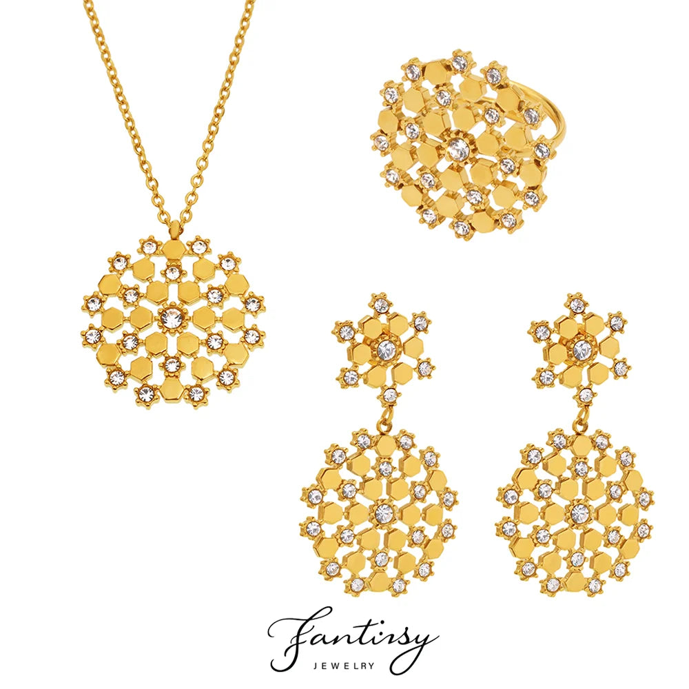 Snowflake Crystal Jewelry Set for Women