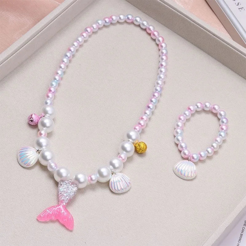 Mermaid Pearl Jewelry Set for Girls – 2/5pcs