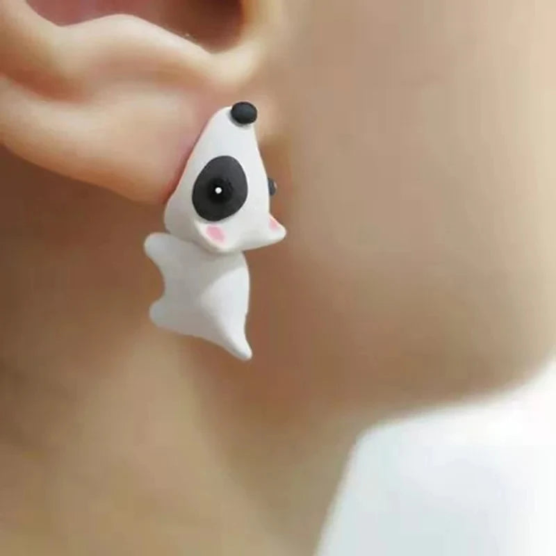 3D Cat Clay Stud Earrings