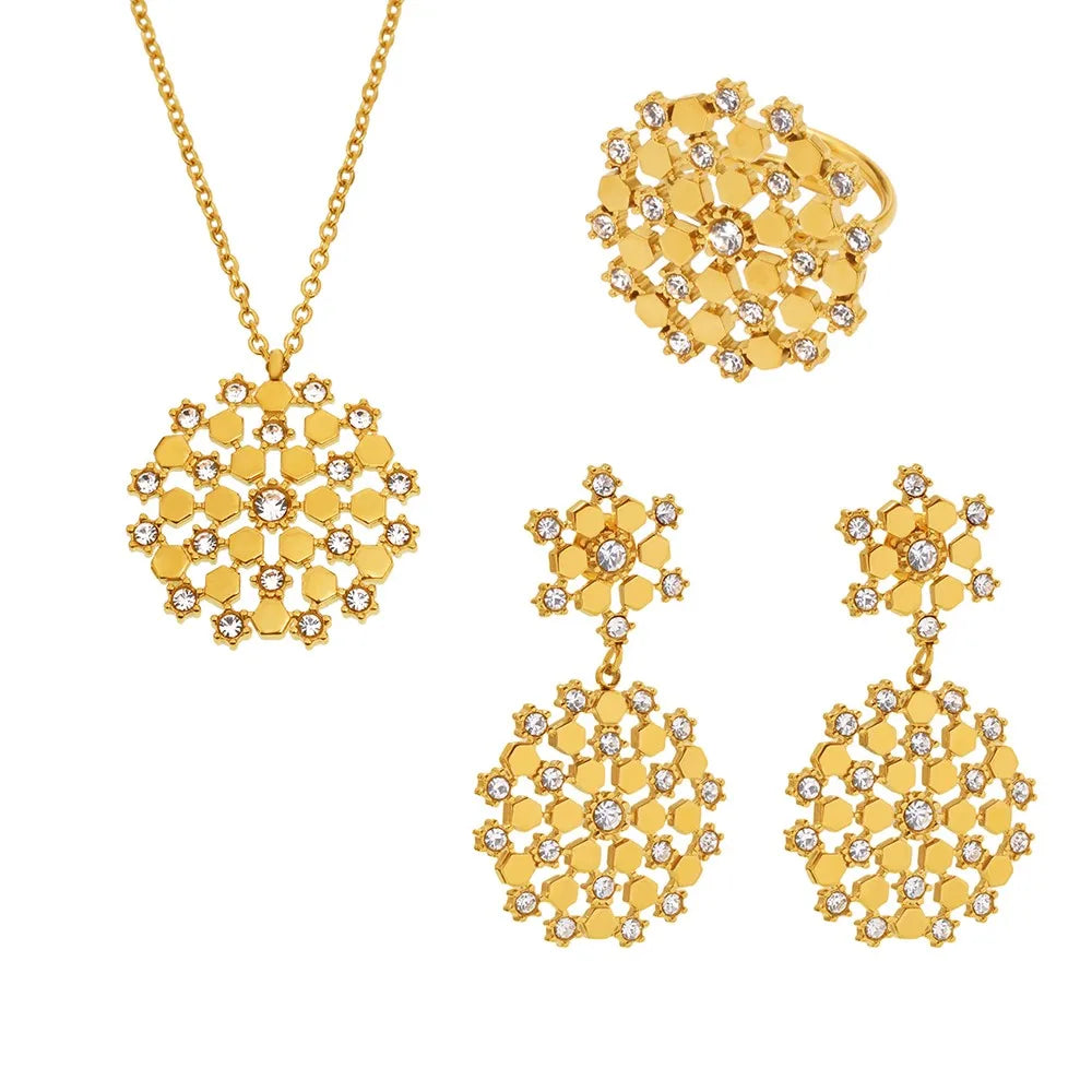 Snowflake Crystal Jewelry Set for Women