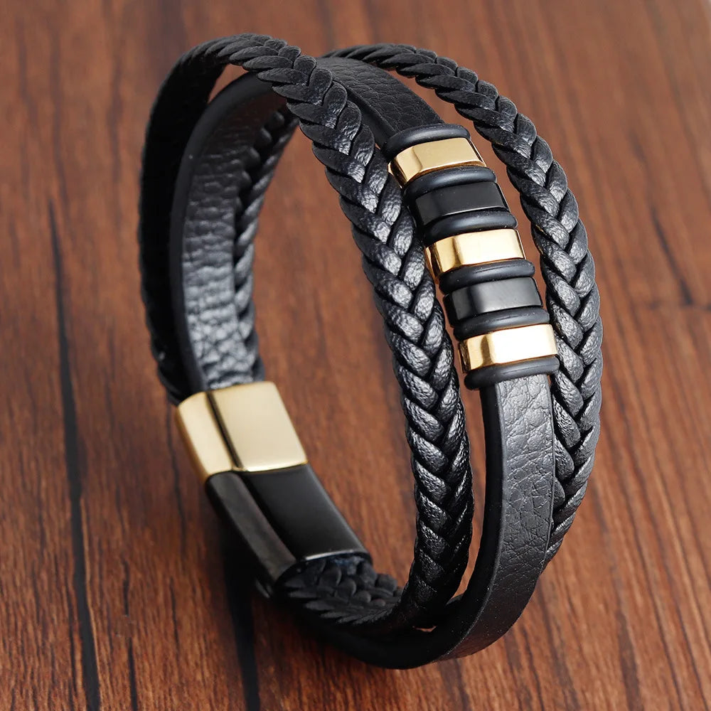 Men's Leather Rope Bracelet