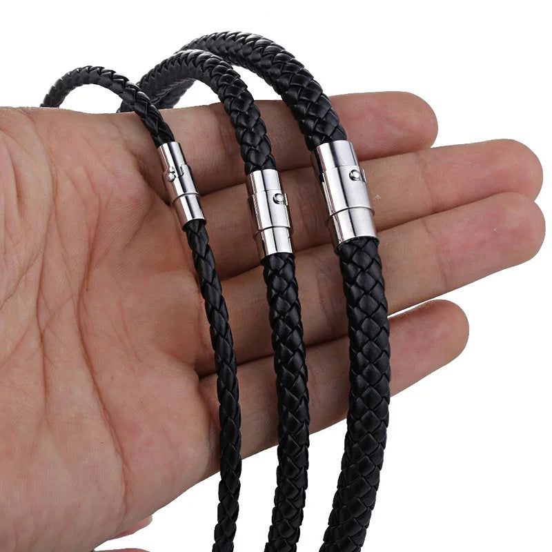 Punk Leather Rope Chain Necklace