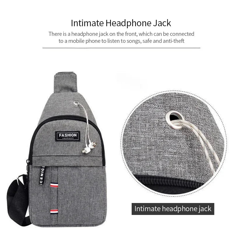 2023 Men's Nylon Waterproof Chest Bag