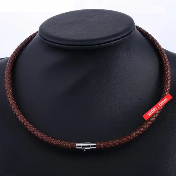 Punk Leather Rope Chain Necklace