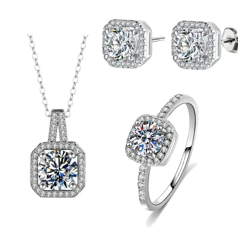 Moissanite Jewelry Set – 3PCS