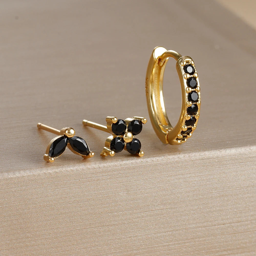 3PCS Gold Earrings Set