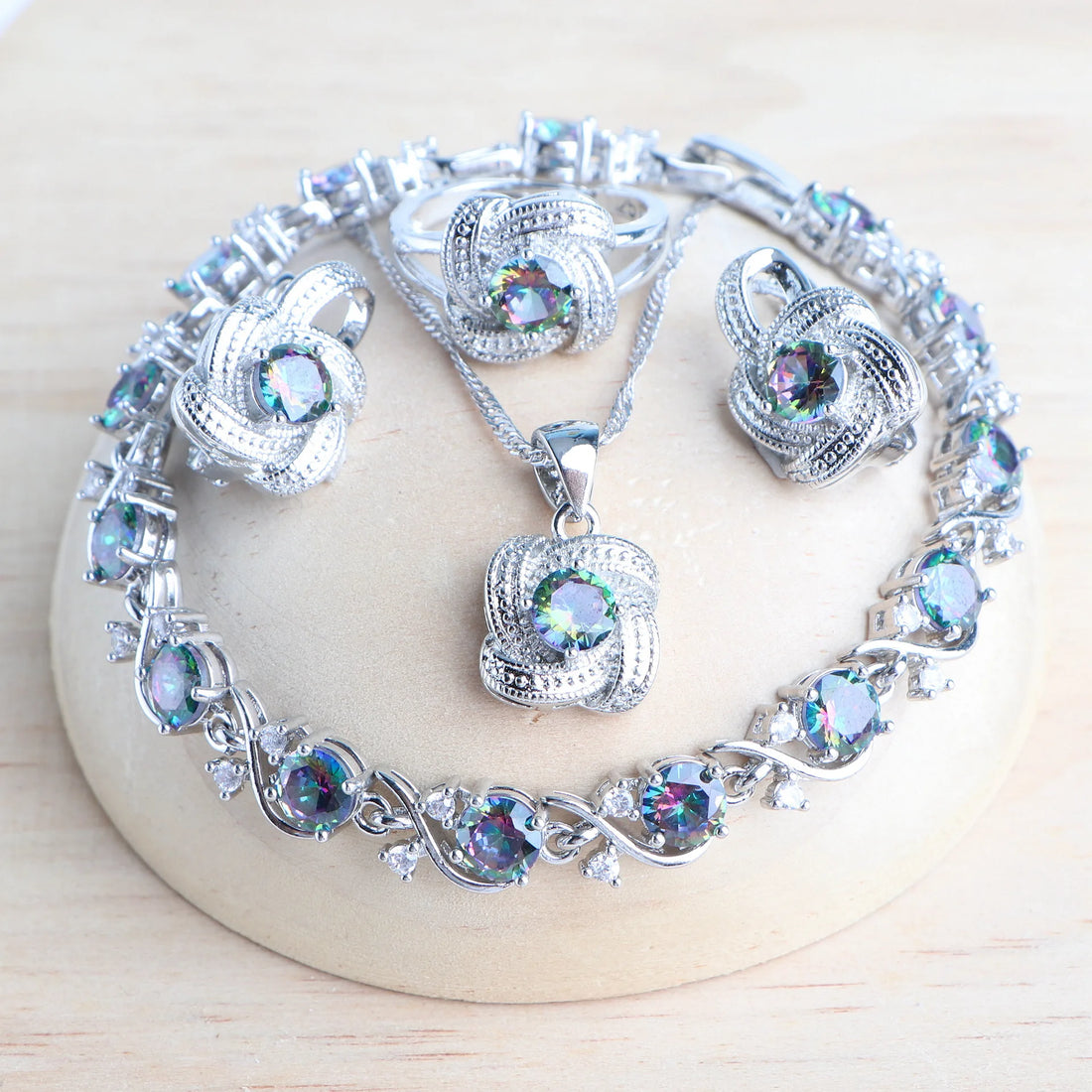 Blue Zirconia Bridal Set
