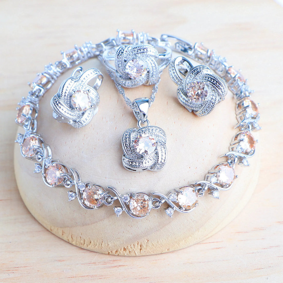 Blue Zirconia Bridal Set