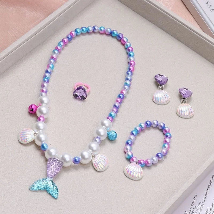 Mermaid Pearl Jewelry Set for Girls – 2/5pcs