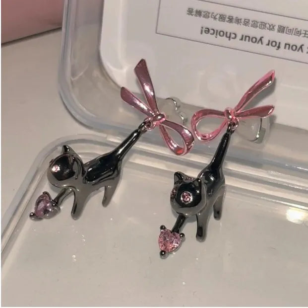 3D Cat Clay Stud Earrings