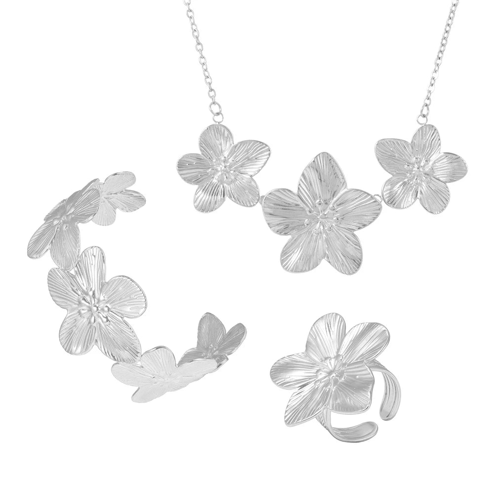 Flower Gold Jewelry Set for Women