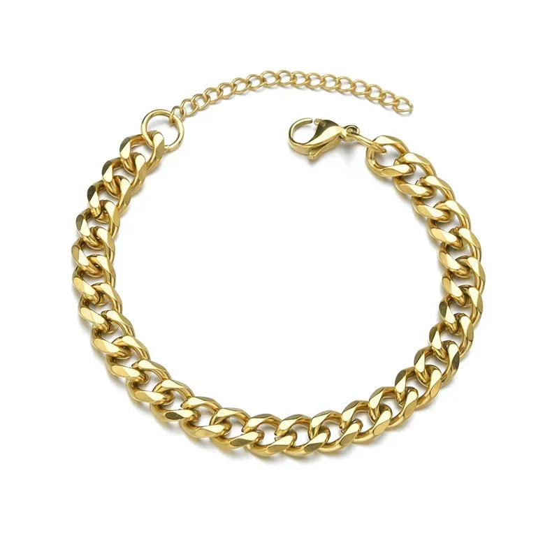 Men's 3/5/7mm Stainless Steel Cuban Chain Bracelet