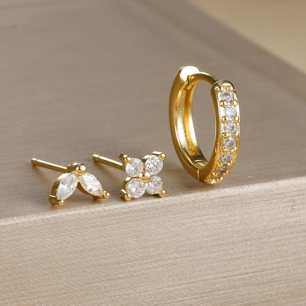 3PCS Gold Earrings Set