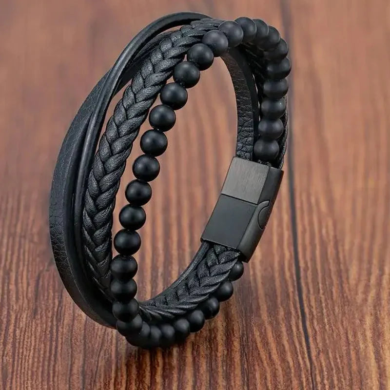 Men's Leather Rope Bracelet