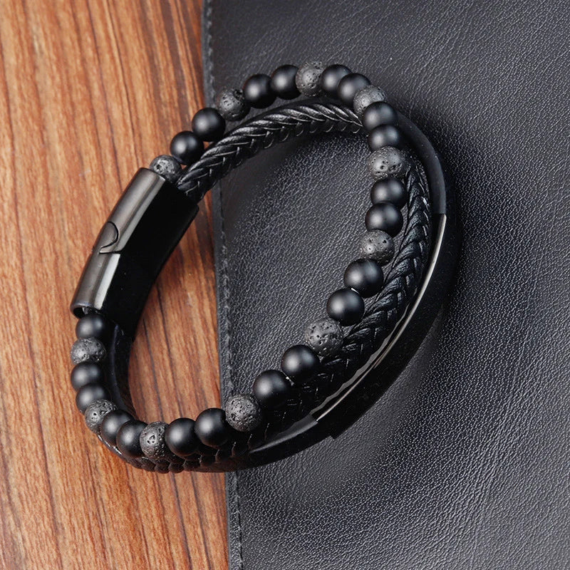 Men's Leather Rope Bracelet