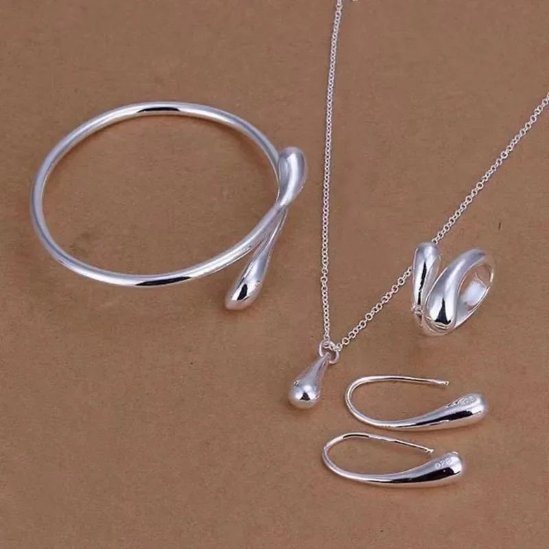 925 Silver 4Pcs Jewelry Set