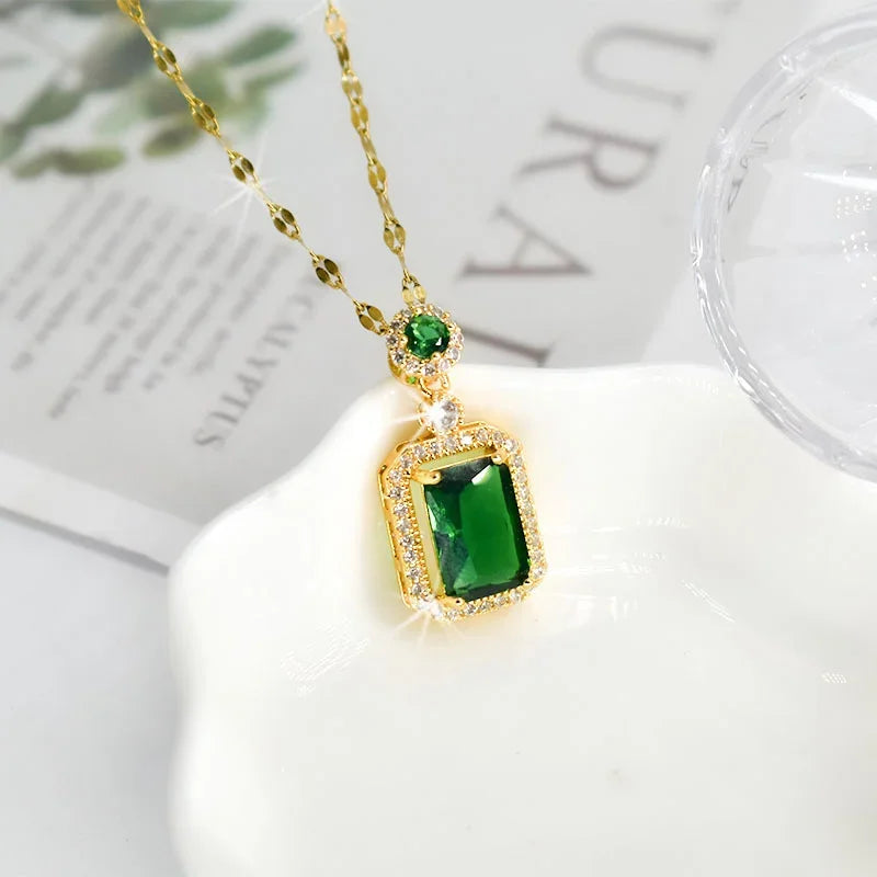Emerald Perfume Bottle Jewelry Set – 3 Pcs