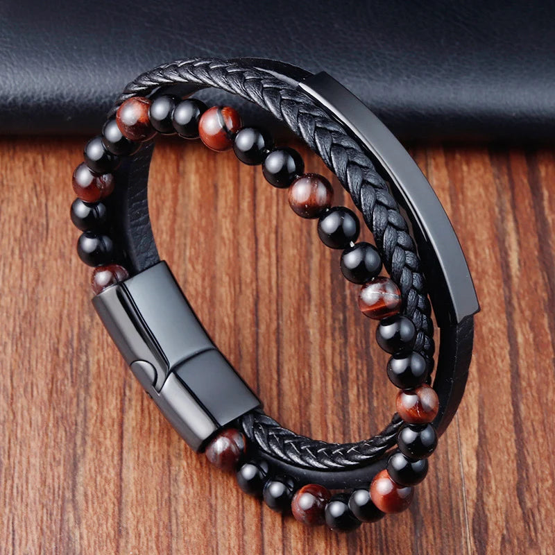 Men's Leather Rope Bracelet