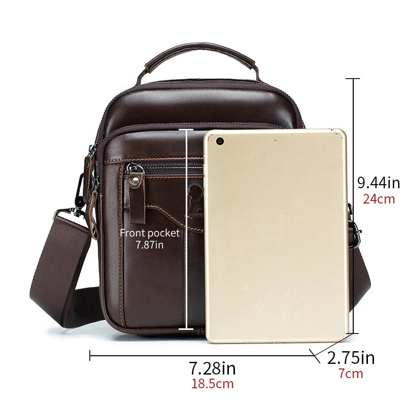 Men's Retro Leather Crossbody Shoulder Bag