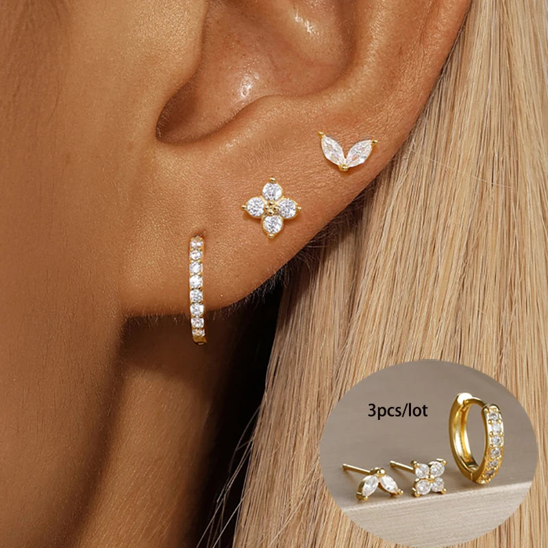 3PCS Gold Earrings Set