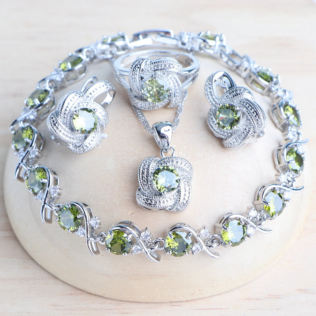 Blue Zirconia Bridal Set