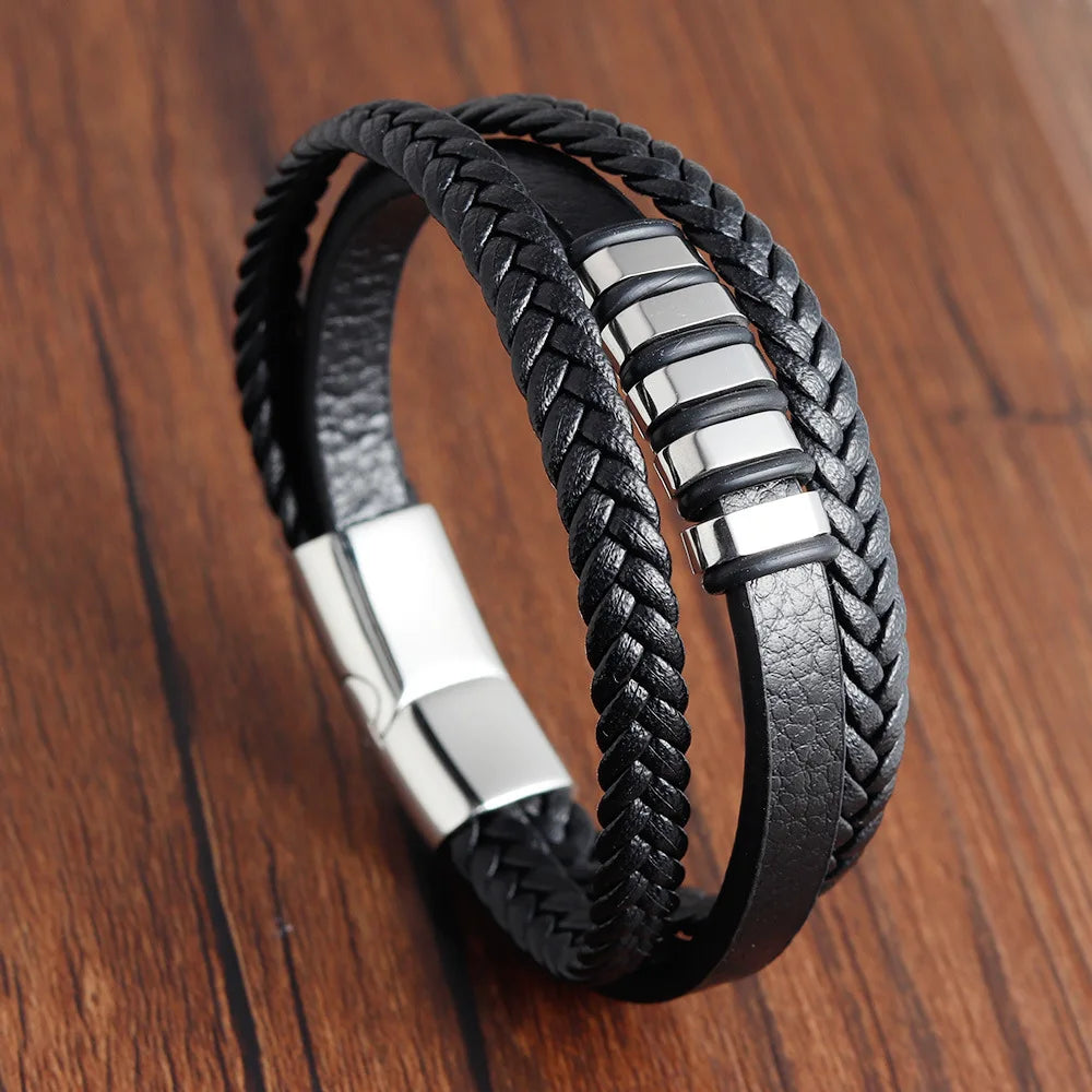 Men's Leather Rope Bracelet